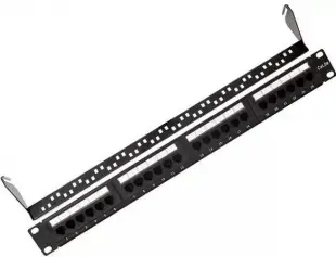 Патч-панель 19" 1U 24 порта RJ45, UTP cat5e с органайзером 