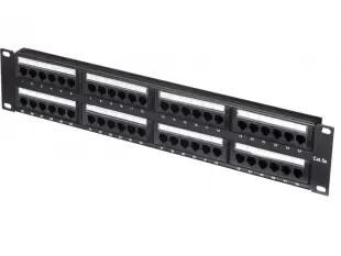 Патч-панель UTP, 19", 48 портов RJ45, cat.5е, 2U, Dual Type, "L" 