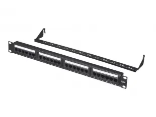 Патч-панель UTP, 19", 24 порта RJ45, cat.6, 1U, Dual Type, с органайзером, "L" 