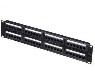 Патч-панель UTP, 19", 48 портов RJ45, cat.6, 2U, Krone Type, "L" 