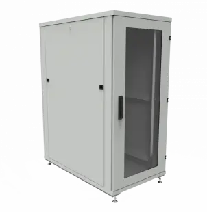 Шкаф телекоммуникационный напольный ШТК-1М 27U (600 х 1000 х 1293 мм), дверь стекло, стенка 
