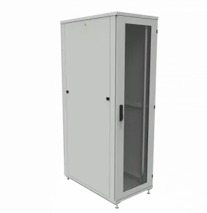 Шкаф телекоммуникационный напольный ШТК-1М 42U (600 х 800 х 1960 мм), дверь стекло, стенка 