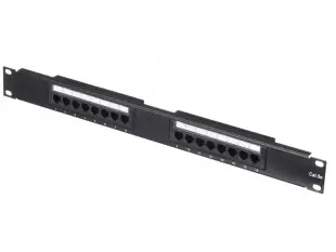 Патч-панель UTP, 19", 16 портов RJ45, cat.5е, 1U, Dual Type, "L" 