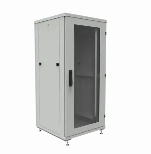 Шкаф телекоммуникационный напольный ШТК-1М 27U (600 х 600 х 1293 мм), дверь стекло, стенка 