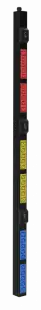 Блок розеток вертикальный, 3х-фазный, , 16А, (вх.: каб. с IEC 60309, 3м, вых.: 24xC13, 6xC19, с фиксацией), , с автоматическим выключателем, метал. корпус 