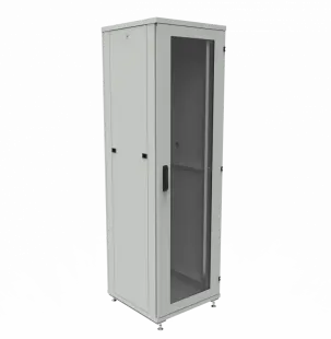 Шкаф телекоммуникационный напольный ШТК-1М 42U (600 х 600 х 1960 мм), дверь стекло, стенка 